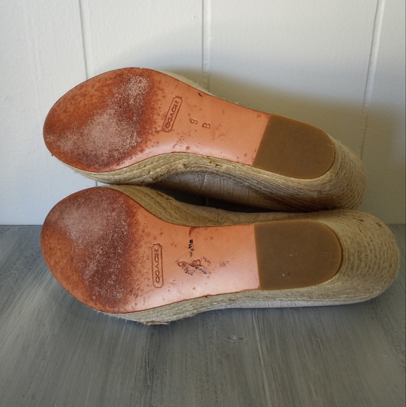 Coach Milan Linen Espadrille Wedges Women's Size 9 - Picture 7 of 16